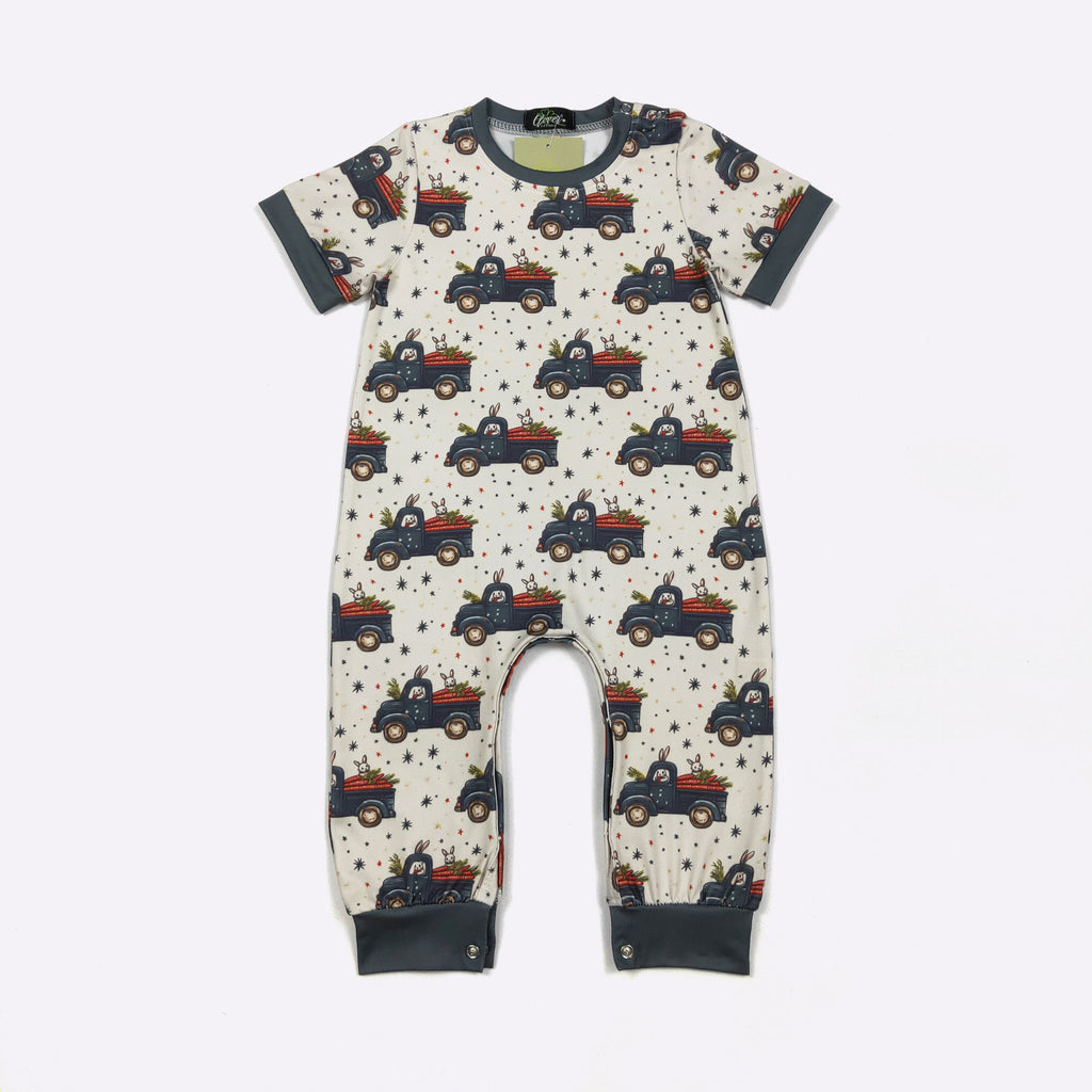 Bunny Truck Boy Romper