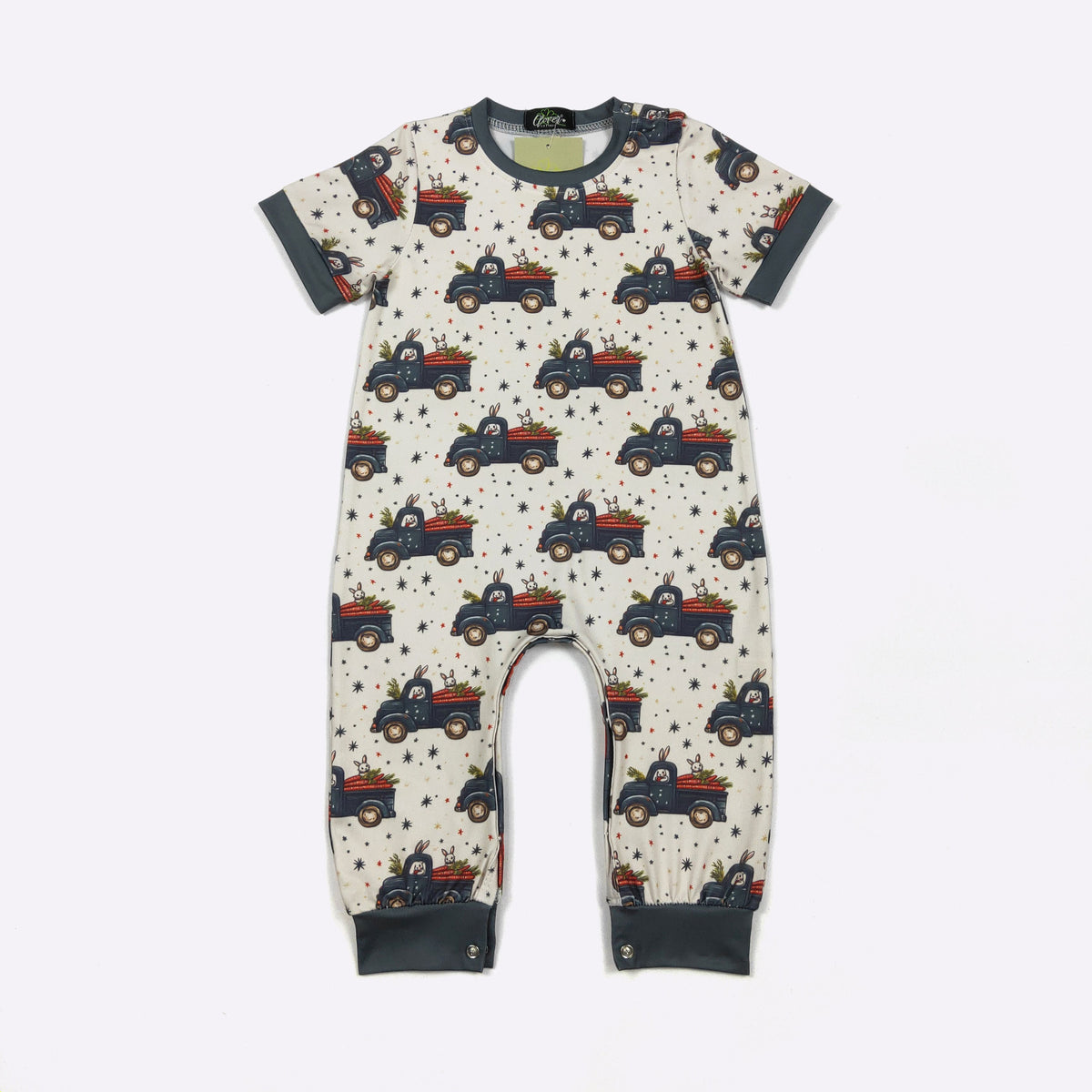 Bunny Truck Boy Romper