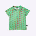 Neon Dino Boy Collar Shirt