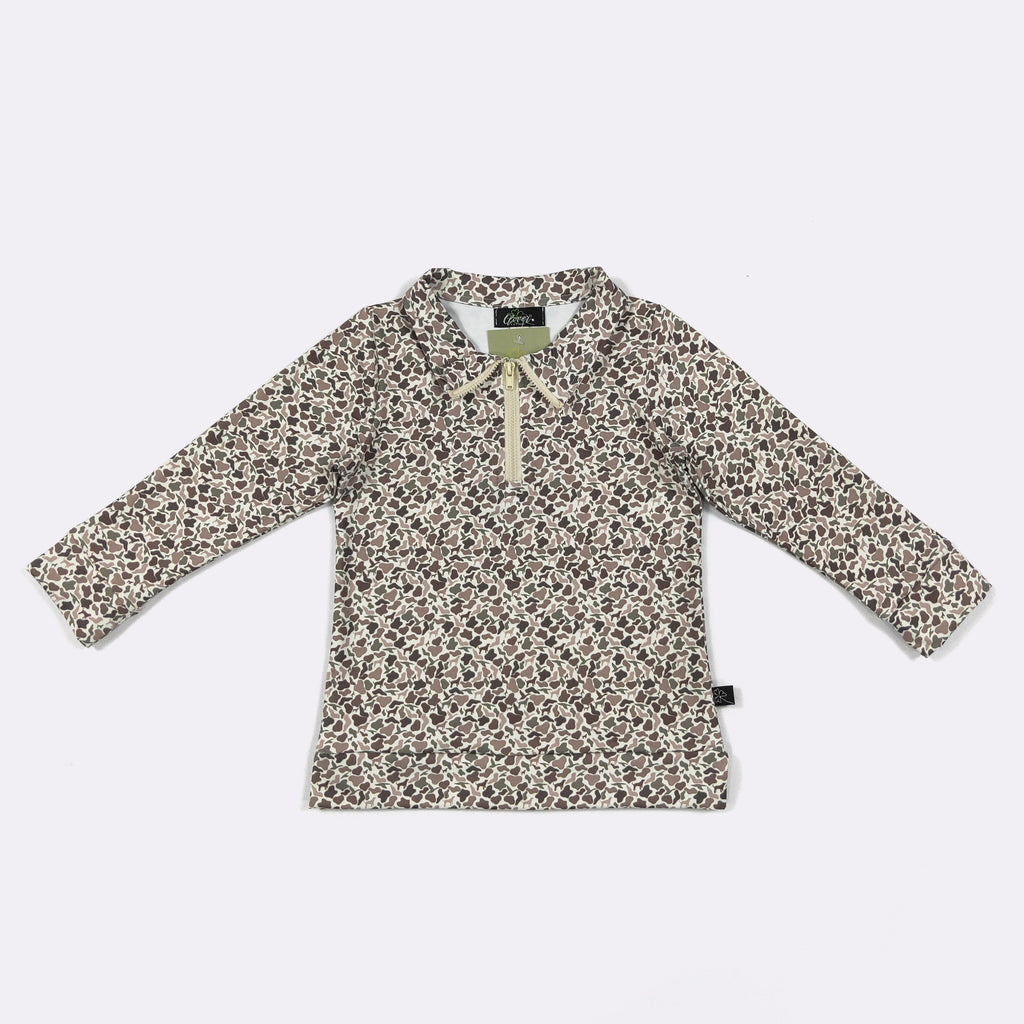 Dog Duck Hunt Camo Boy Quarter Zip