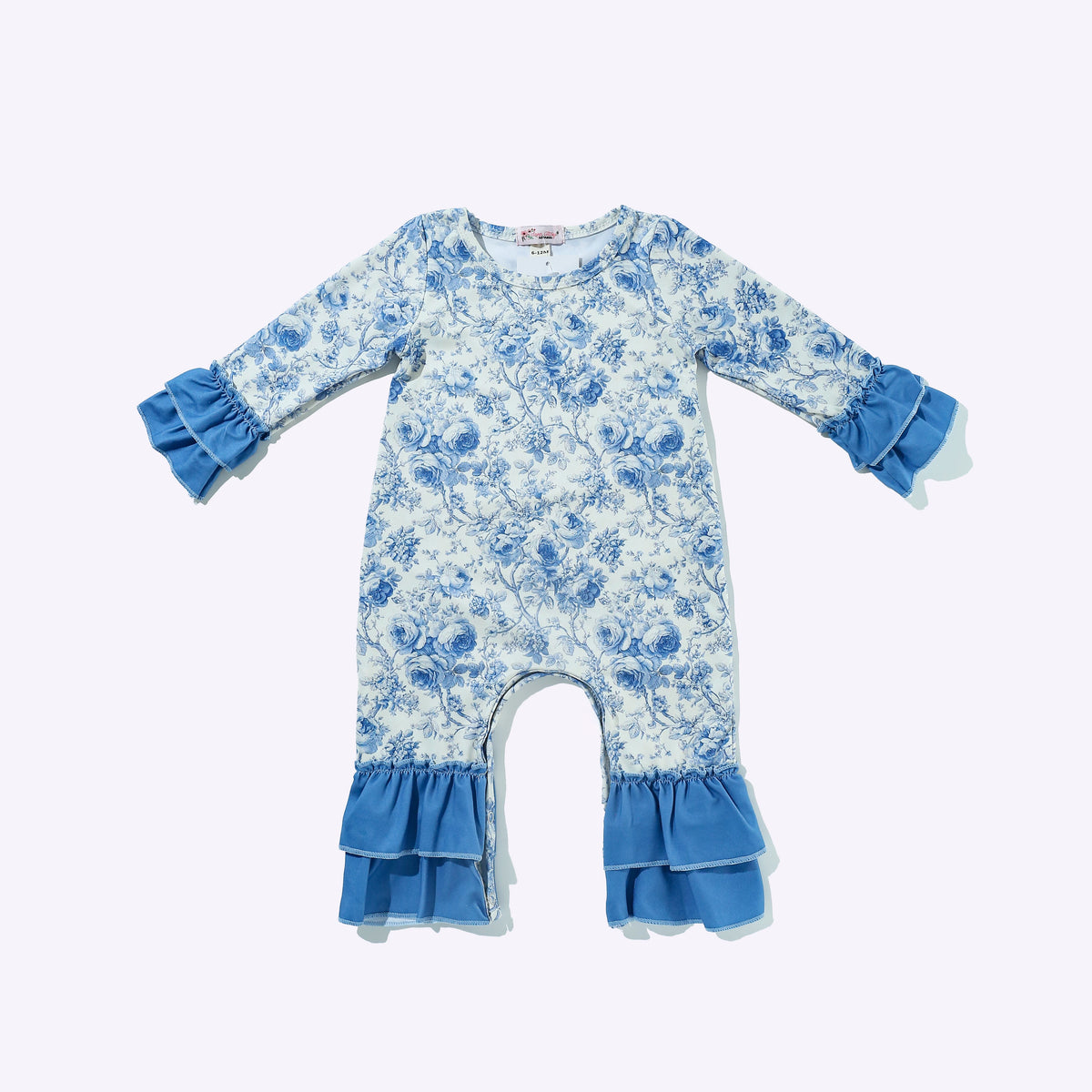 Blue Rose Chinoiserie Baby Romper