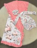 Greyscale Rose Gown and Blanket Set