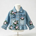 Painted Distressed Rosebud Jean Jackets