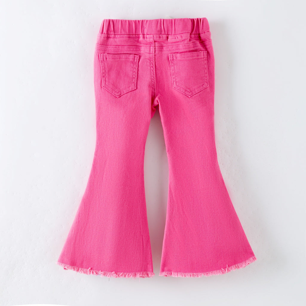 Pink Denim Flares