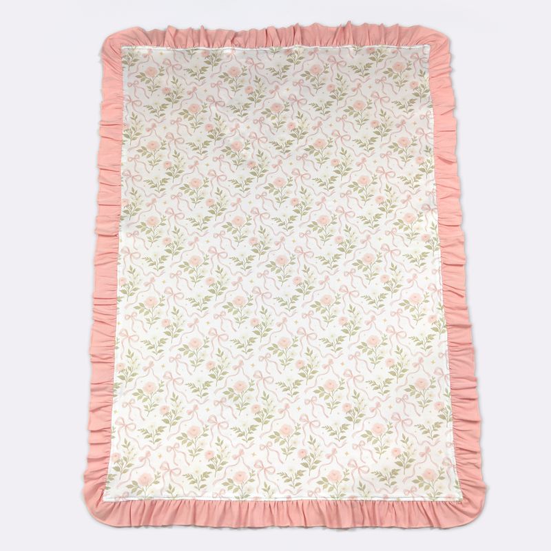 Blush Ribbon Rose Gown and Blanket Set